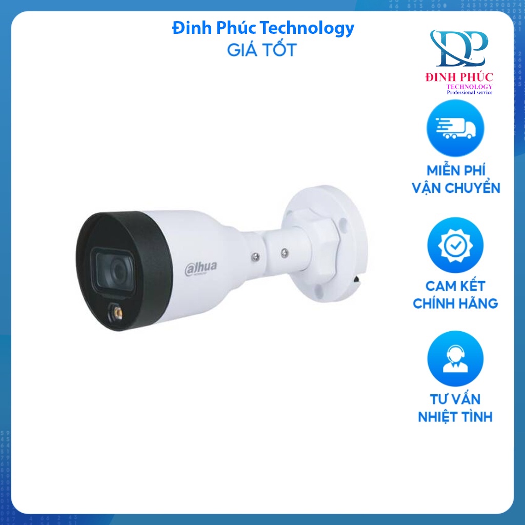 Camera IP Full Color DAHUA DH-IPC-HFW1239S1-LED-S5 2MP, Có Màu Ban Đêm