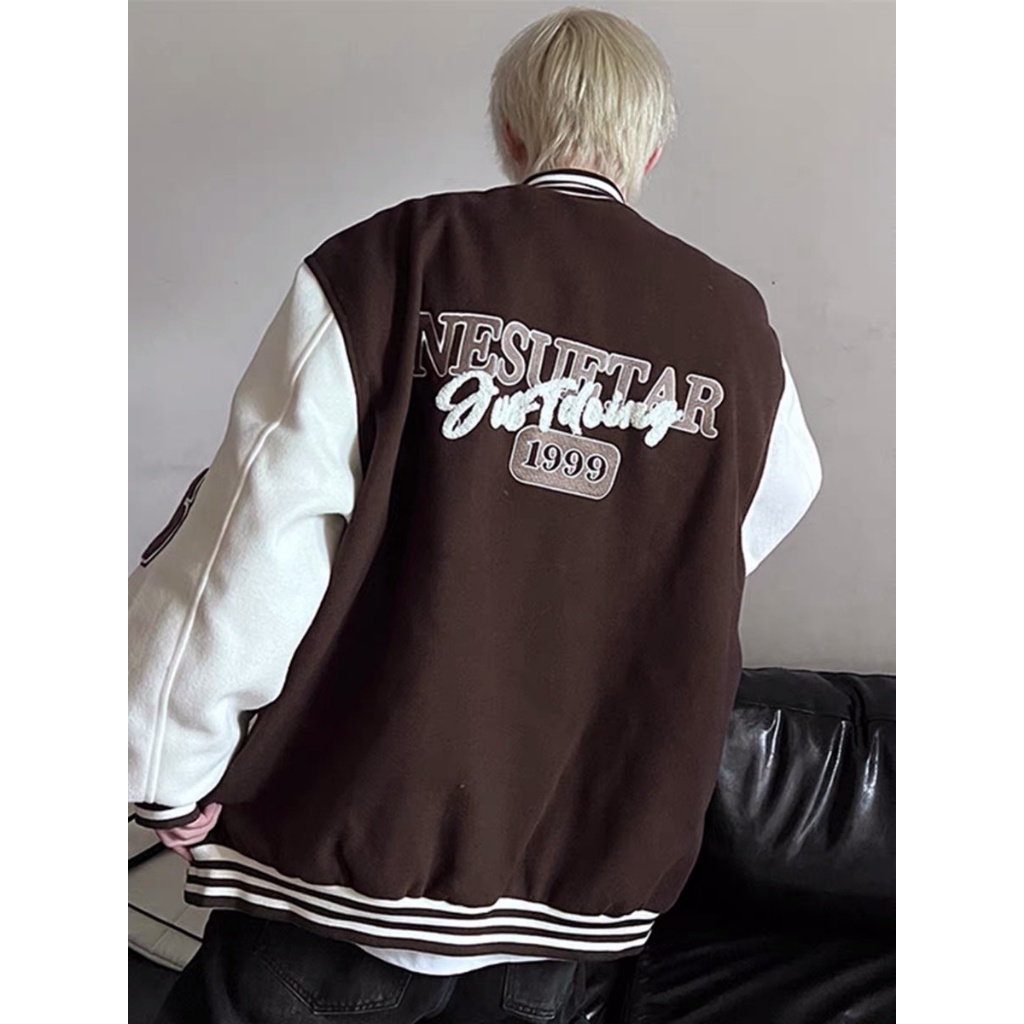 Áo khoác bomber SN , dáng varsity chất nỉ thời trang đường phố cho nam và nữ EB013 Meme
