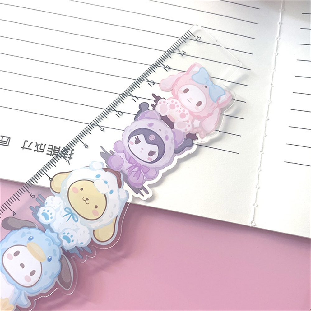 Sanrio Thước Nhựa acrylic 15cm Hình hello kitty / my melody / my melody / my melody Dễ Thương Cho Bé