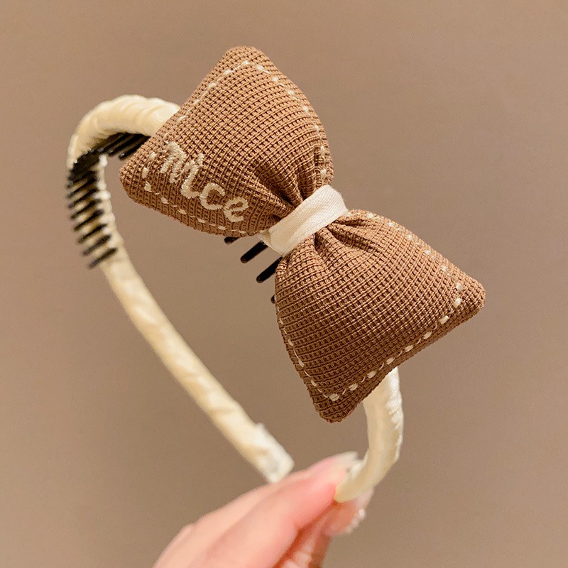 Băng Đô Cài Tóc Màu Cà Phê Sữa Xinh Xắn Cho Bé Gái