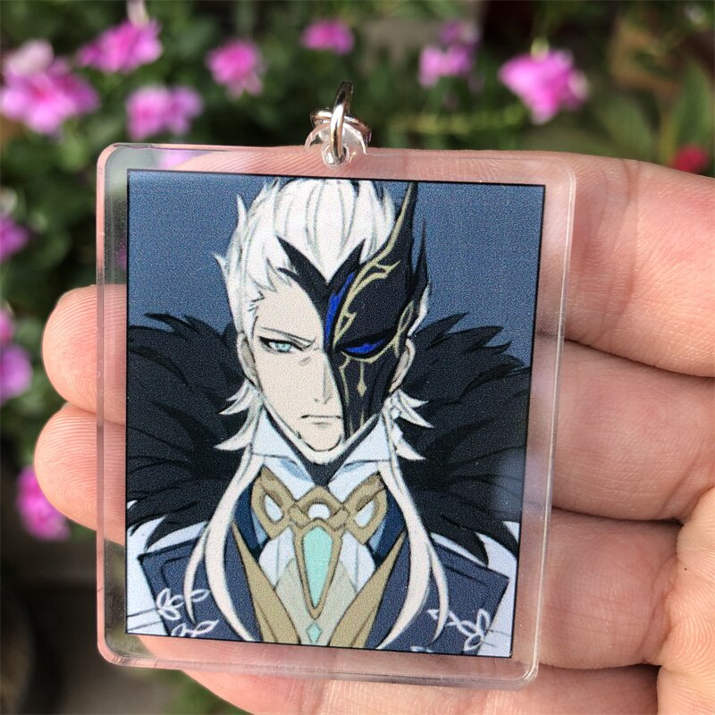 Móc khoá Genshin Impact Fatui Pierro Colombina Scaramouche Tartaglia Anime Manga Phụ Kiện Trang Trí Túi xách Balo