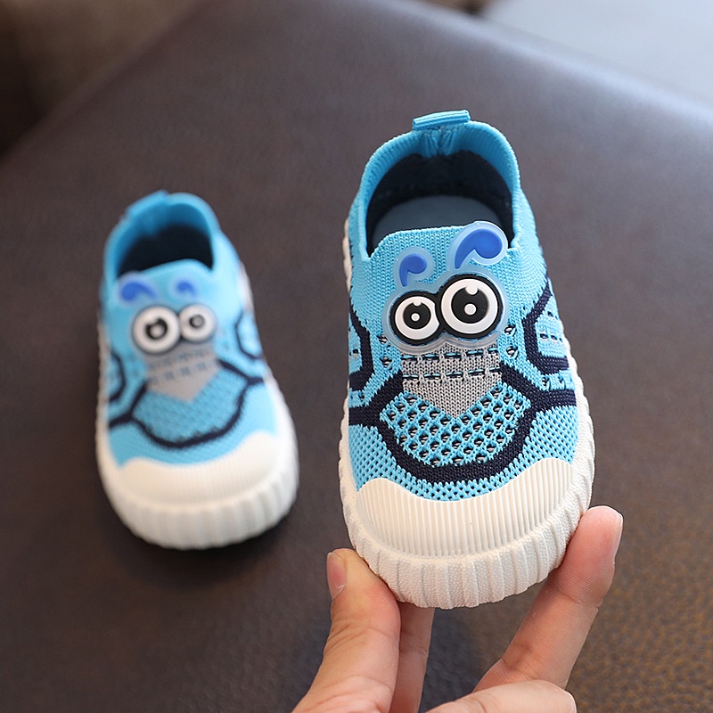 Giày Thể Thao Vải Lưới Thoáng Khí In Hoạt Hình Thời Trang Xuân Thu Cho Bé