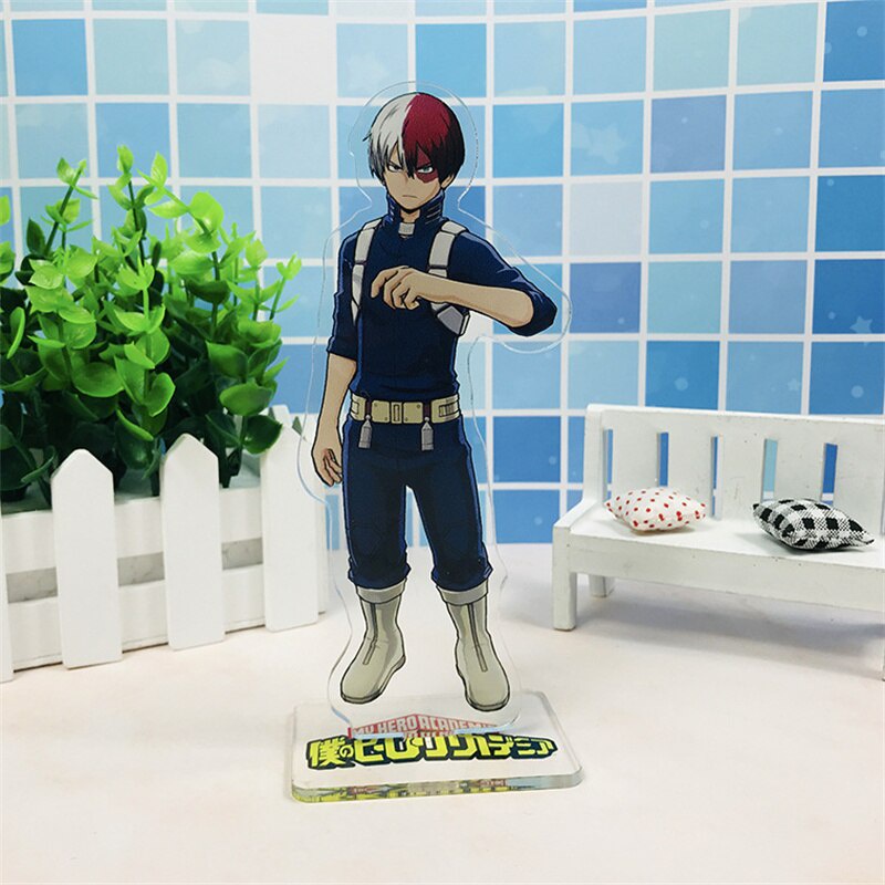 Hot Anime My Hero Academia Cosplay Midoriya Izuku Todoroki Shoto in hình nhân vật 2 mặt rõ nét Phụ kiện trang trí