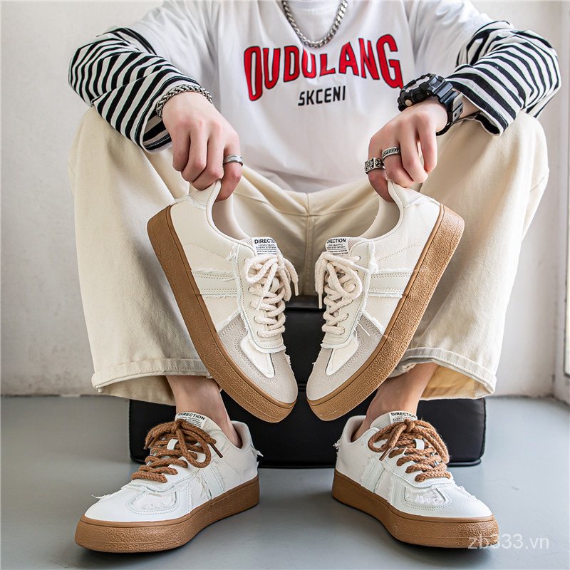 2023 Summer new German training shoes men's trendy all-match men's canvas shoes thick-soled sports c