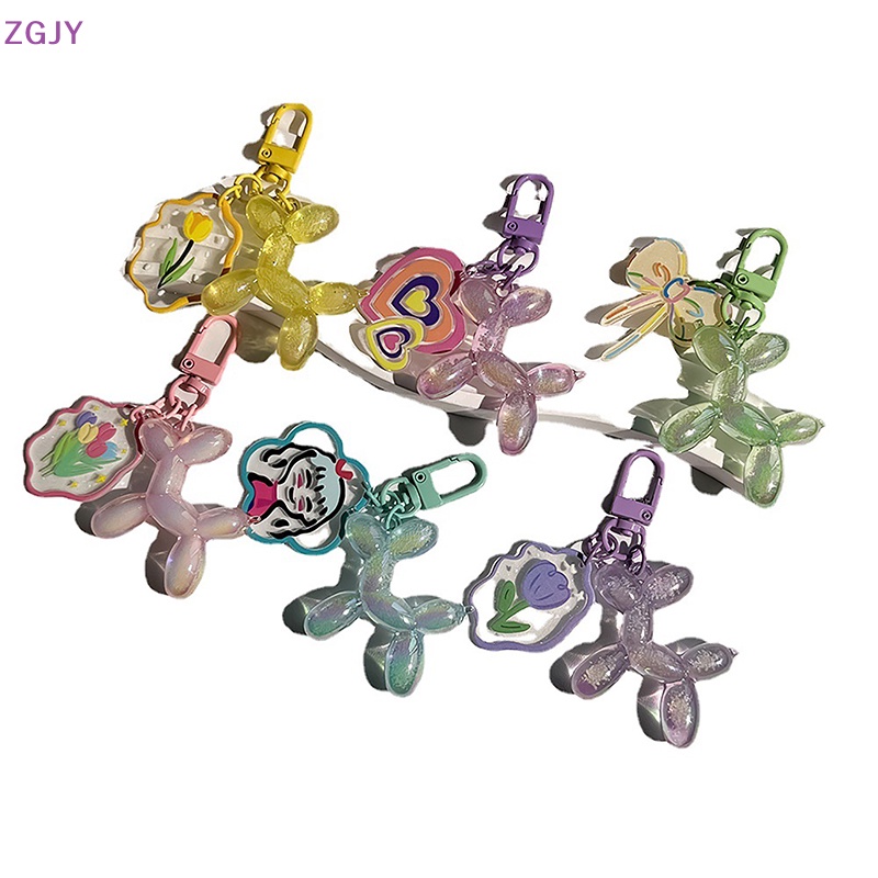 Móc Khóa Hình Chú Chó Và Bong Bóng Nhiều Màu Dễ Thương Mới