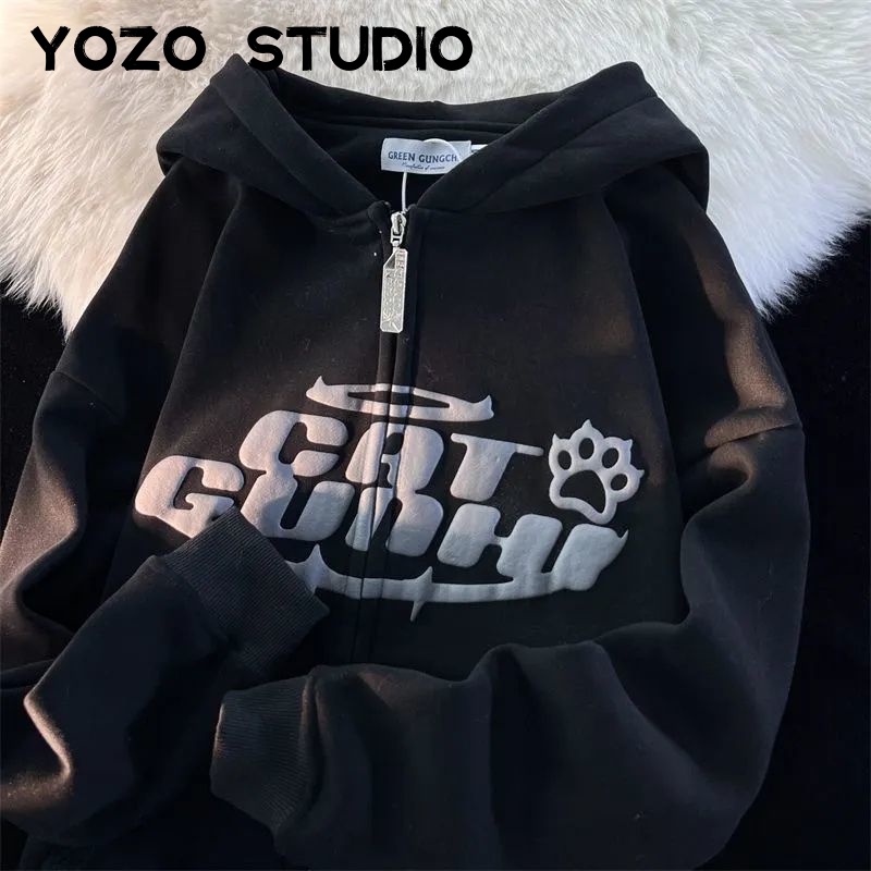 RUICHE Áo Khoác hoodie áo khoác nữ zip hoodie Fashion unique Phong cách Korean A28J12L 38Z230919