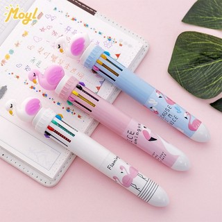 Bút bi 10 màu dạng bấm