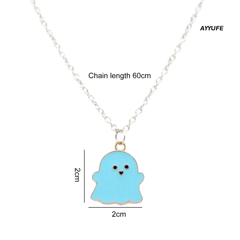 Ayyufe Vòng cổ Mạ Điện Mặt Hình Học Ma Hoạt Hình Dễ Thương Phù Hợp Làm Quà halloween Cho Nam Và Nữ