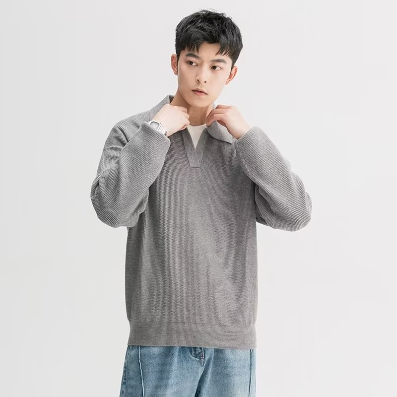 Áo sweater Cổ polo Dáng Rộng Thời Trang Xuân Thu Cao Cấp Cho Nam