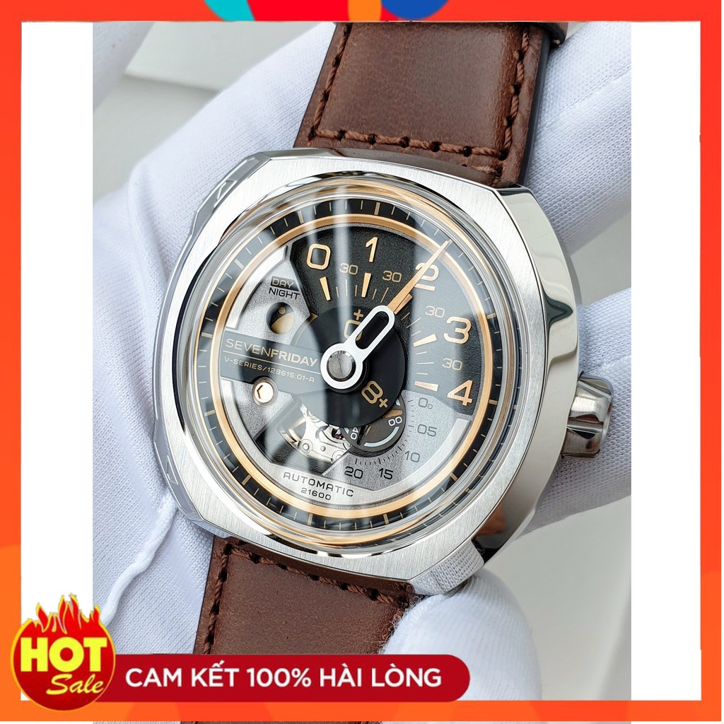 Đồng hồ nam chính hãng Seven Friday V2/01, nhẹ nhàng, tinh tế và lịch lãm - Máy cơ tự động - Kính Sapphire