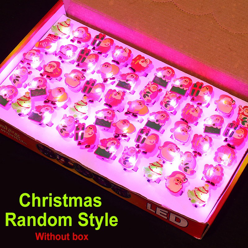 Set 10 Nhẫn Đèn led Phát Sáng Phong Cách Giáng Sinh Cho Người Lớn Và Trẻ Em