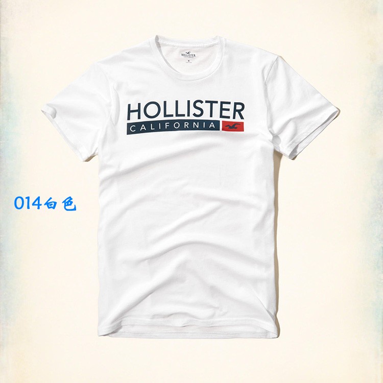 Hollister Bảng Chữ Cái In Hình Nam Tay Ngắn Cotton HCO Street Casual Chất Lượng Cao Top Tide Áo Thun