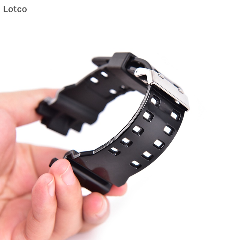 Dây Đeo Đồng Hồ Thể Thao Bằng Cao Su Silicon Màu Đen Có Khóa Kim Loại Chống Sốc Cho g-shock vn