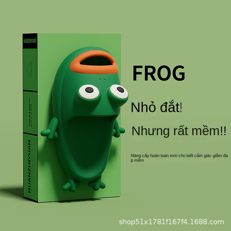 Hoạt Hình Dép Xỏ Ngón Chống Trượt Hình Chú Ếch Vui Nhộn Thời Trang Mùa Hè Cho Nữ