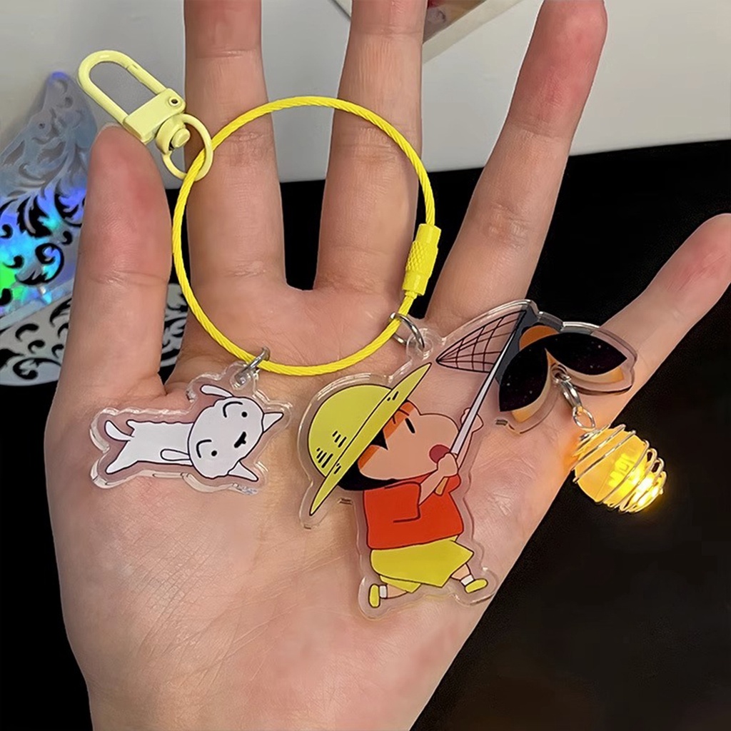 🔥Sẵn Sàng🔥Hoạt Hình Móc Khóa Hình Cậu Bé Bút Chì shin chan Phát Quang Độc Đáo