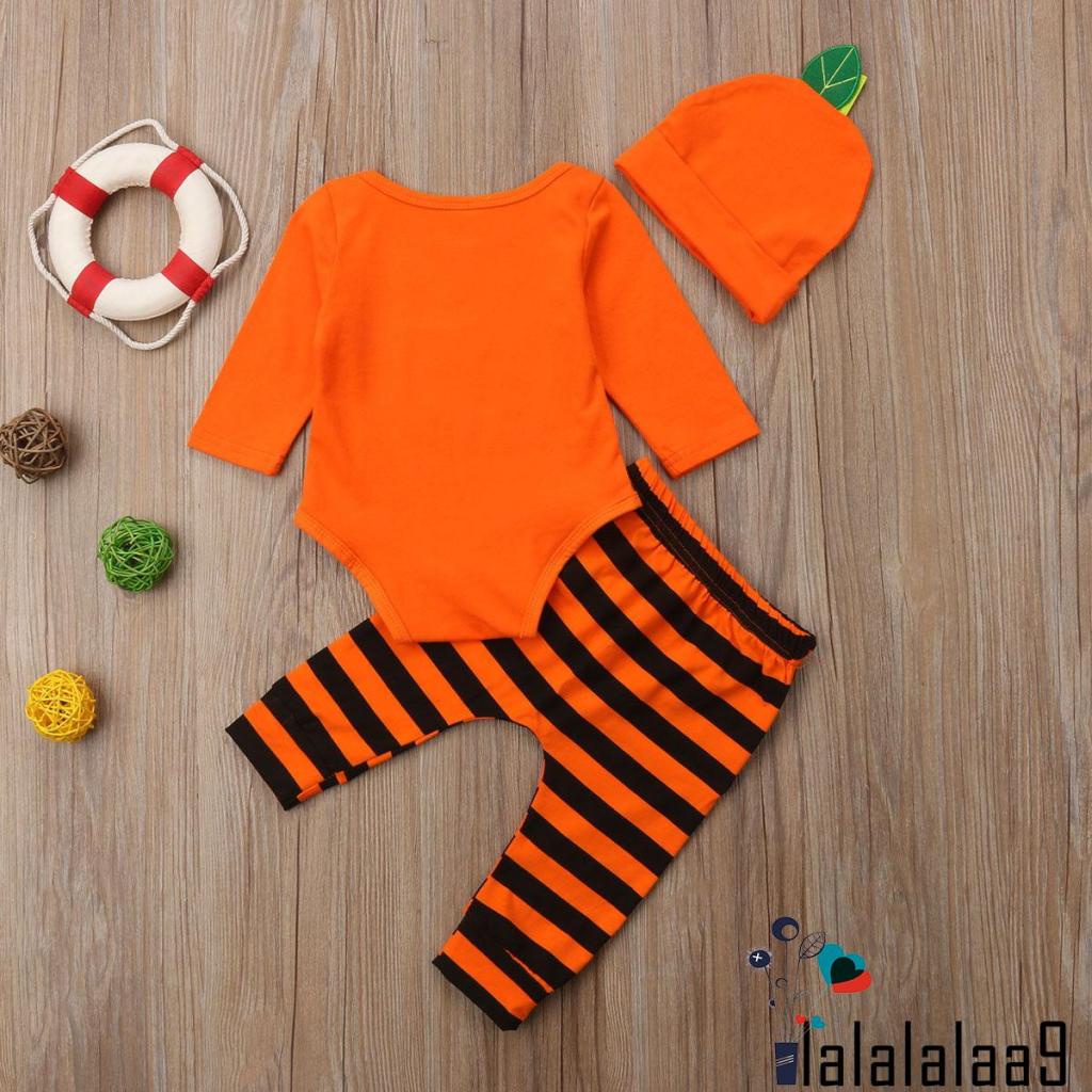 La-infant set Áo Liền Quần + Quần Dài + Nón Họa Tiết halloween Dễ Thương Cho Bé