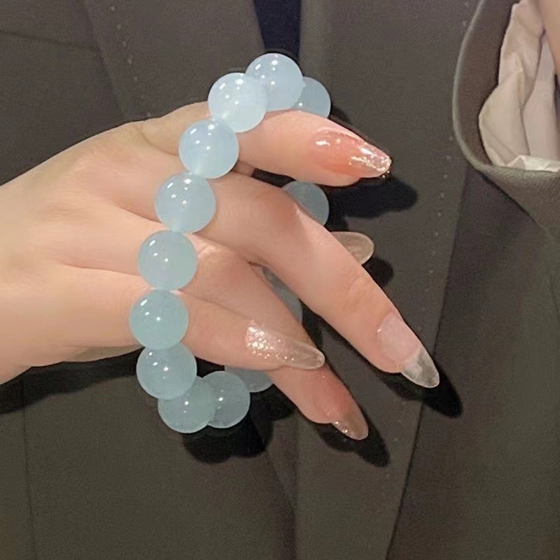 Vòng Tay Dây Co Giãn Xỏ Hạt Đá Thạch Anh Màu Hồng gradient Thời Trang Mùa Hè Cho Học Sinh / Cặp Đôi