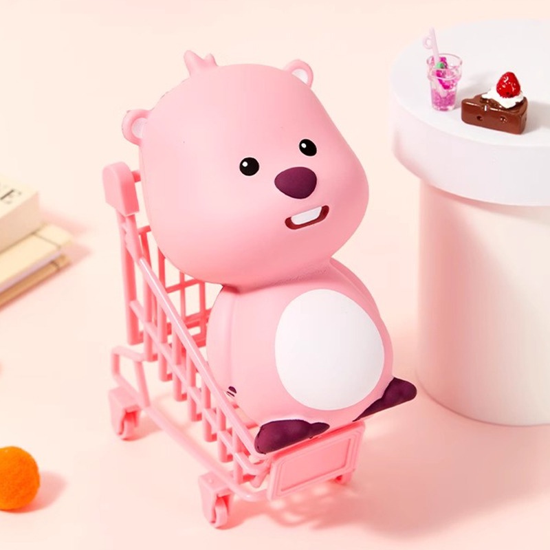 Loopy Đồ Chơi Cầm Tay Nén Hoạt Hình Màu Hồng Dễ Thương Trang Trí Bàn Làm Việc Sinh Nhật