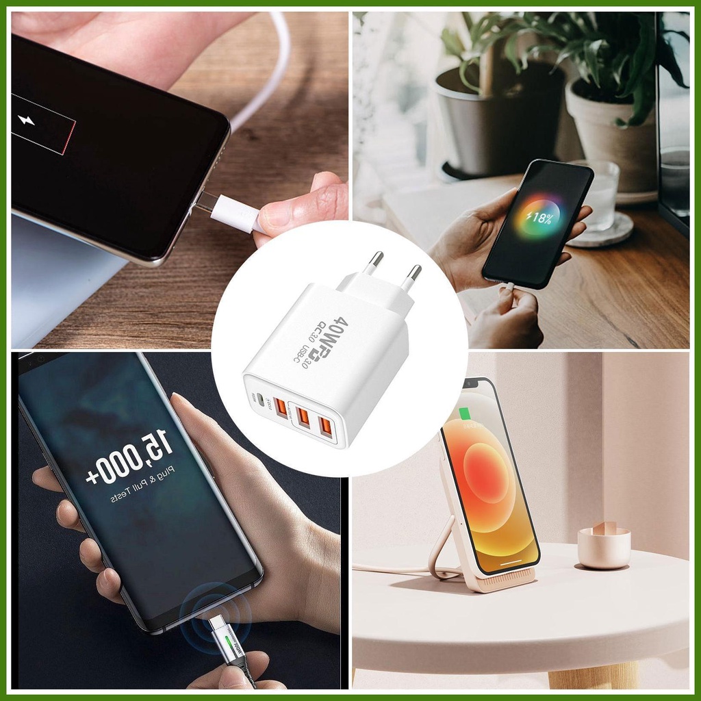 Phích Cắm Sạc Nhanh 3usb 1pd usb 40w Chuyên Dụng Cho rdavn