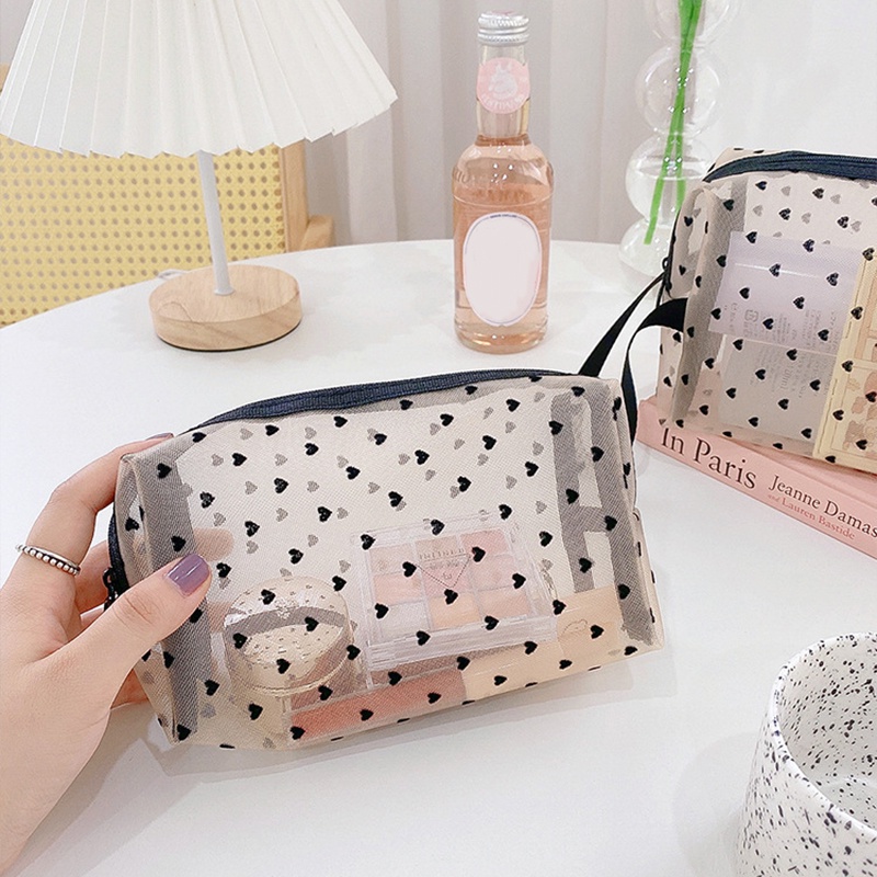 Túi Lưới Đựng Mỹ Phẩm Son Môi Chìa Khóa Đa Năng Cho Nữ