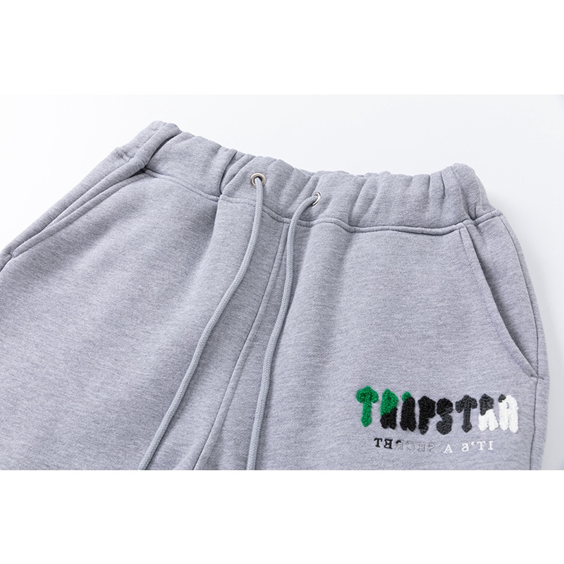 Trapstar-xanh Quần Lót Bông Thêu Màu Xanh Lá Và Đen Thoải Mái Mặc Hàng Ngày Thanh Lịch Lên Trên Cơ Thể Tốt Kiểu unisex