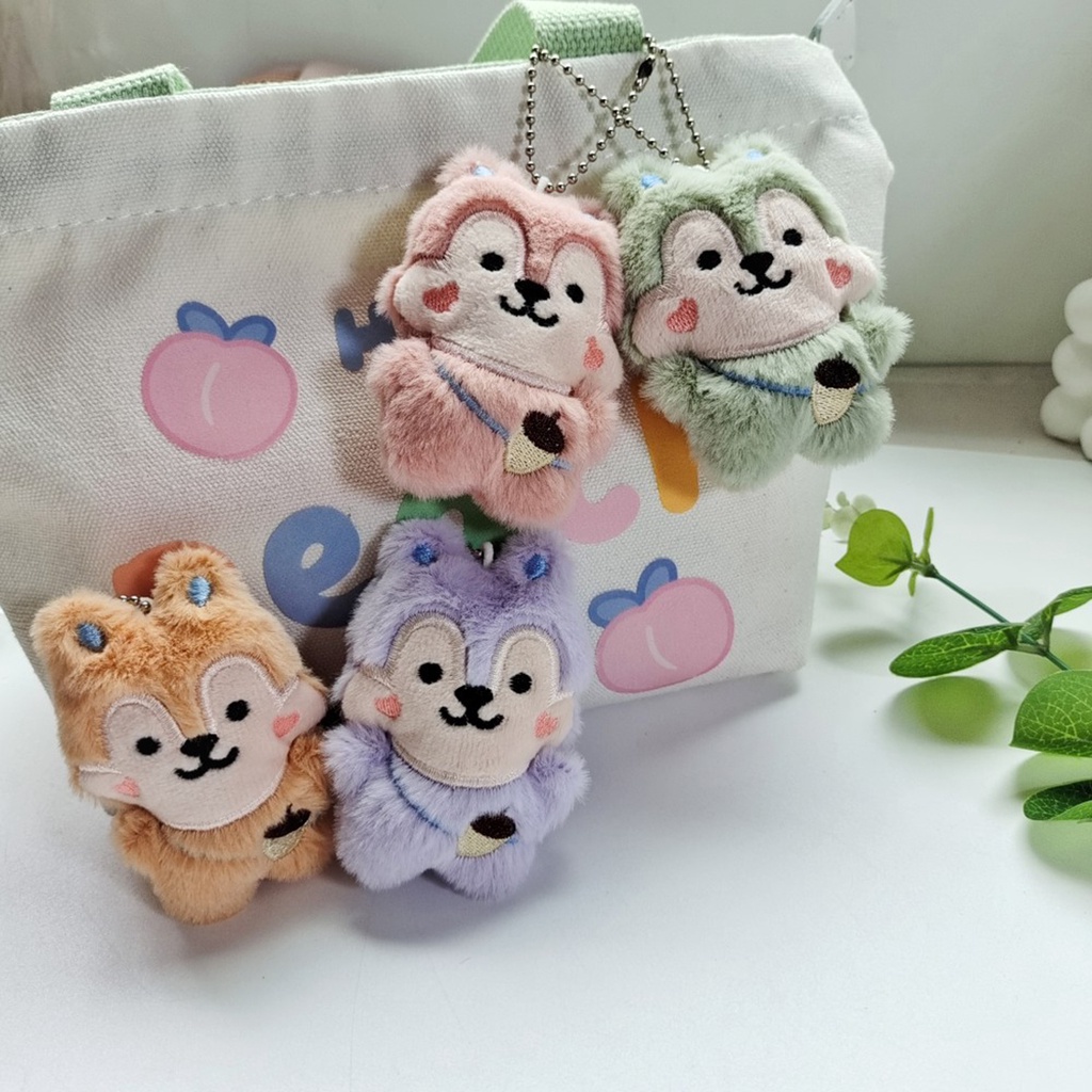 Dễ Thương Móc Khóa Hình Chú Sóc Nhồi Bông Đáng Yêu charms