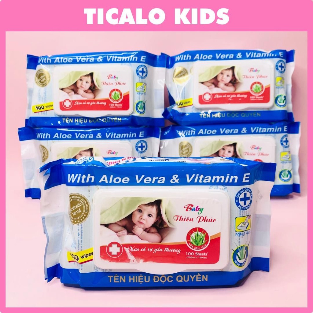 Khăn ướt Thiên Phúc gói 100 tờ