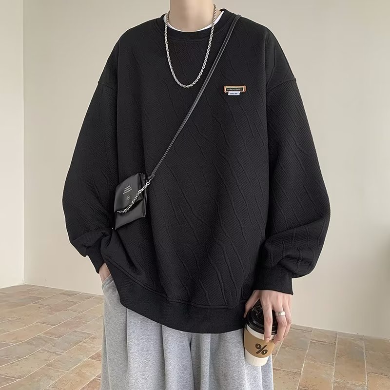 Áo sweater mã waffle nam nữ unisex dài tay phong cách hàn quốc  trẻ trung chất nỉ bông đẹp  cổ tròn tay dài in shin thời trang mùa thu cho nam và nữ