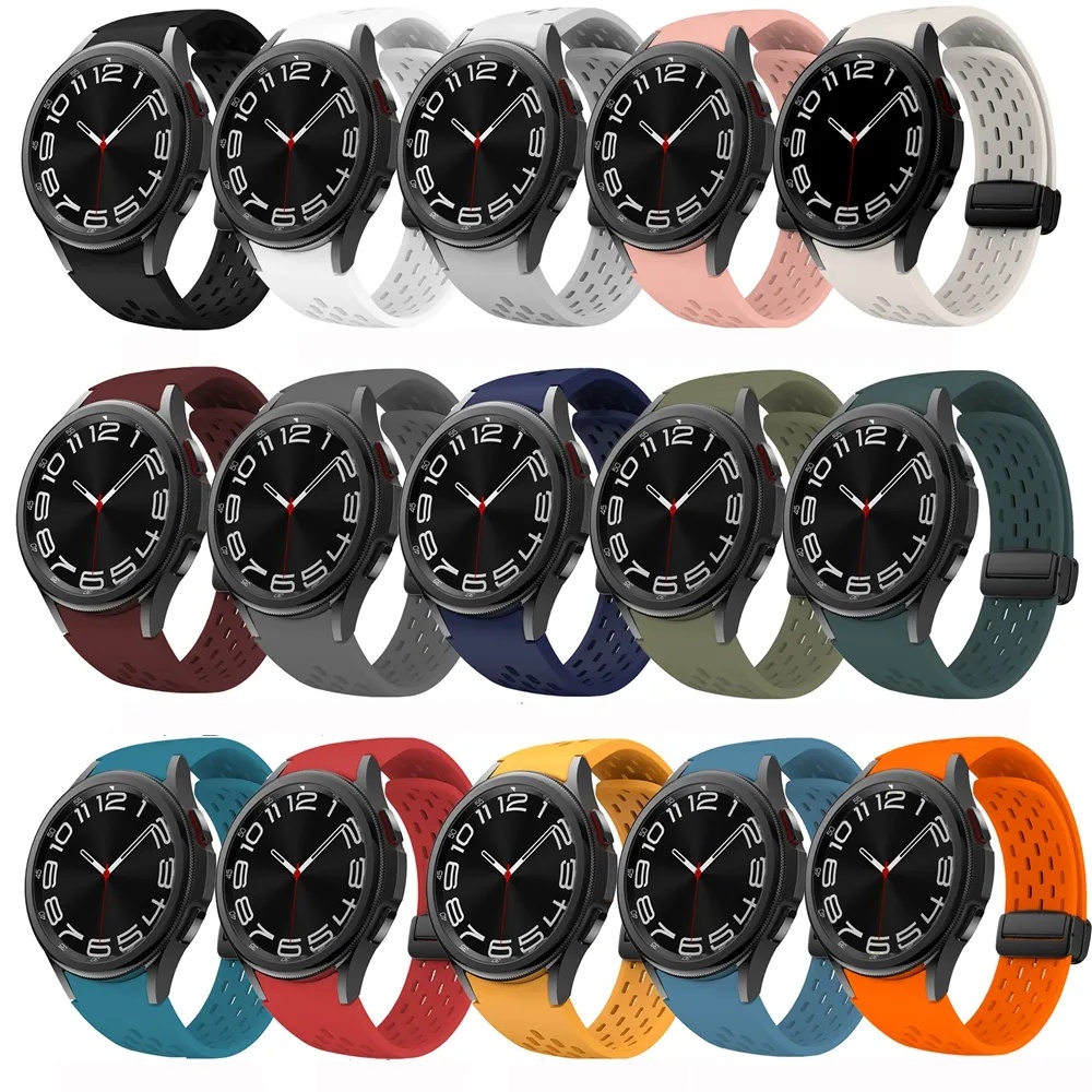 Silicone Dây Đeo Silicon Khóa Nam Châm Cho Đồng Hồ Thông Minh samsung galaxy watch 6 5 4 44mm 40mm 46mm 5 pro 45mm 6 classic 43mm 47mm