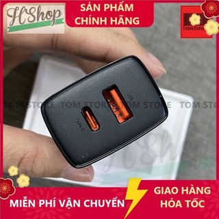 Củ sạc nhanh 20w baseus compact quick charger 2 cổng usb + usb c, 20w pd/qc 3.0 multi quick charge support