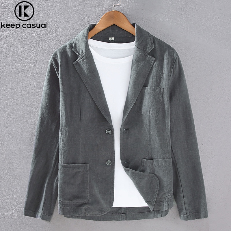 Áo Khoác Nam cotton Lanh Dáng Rộng Phong Cách Doanh Nhân Mặc Thường Ngày