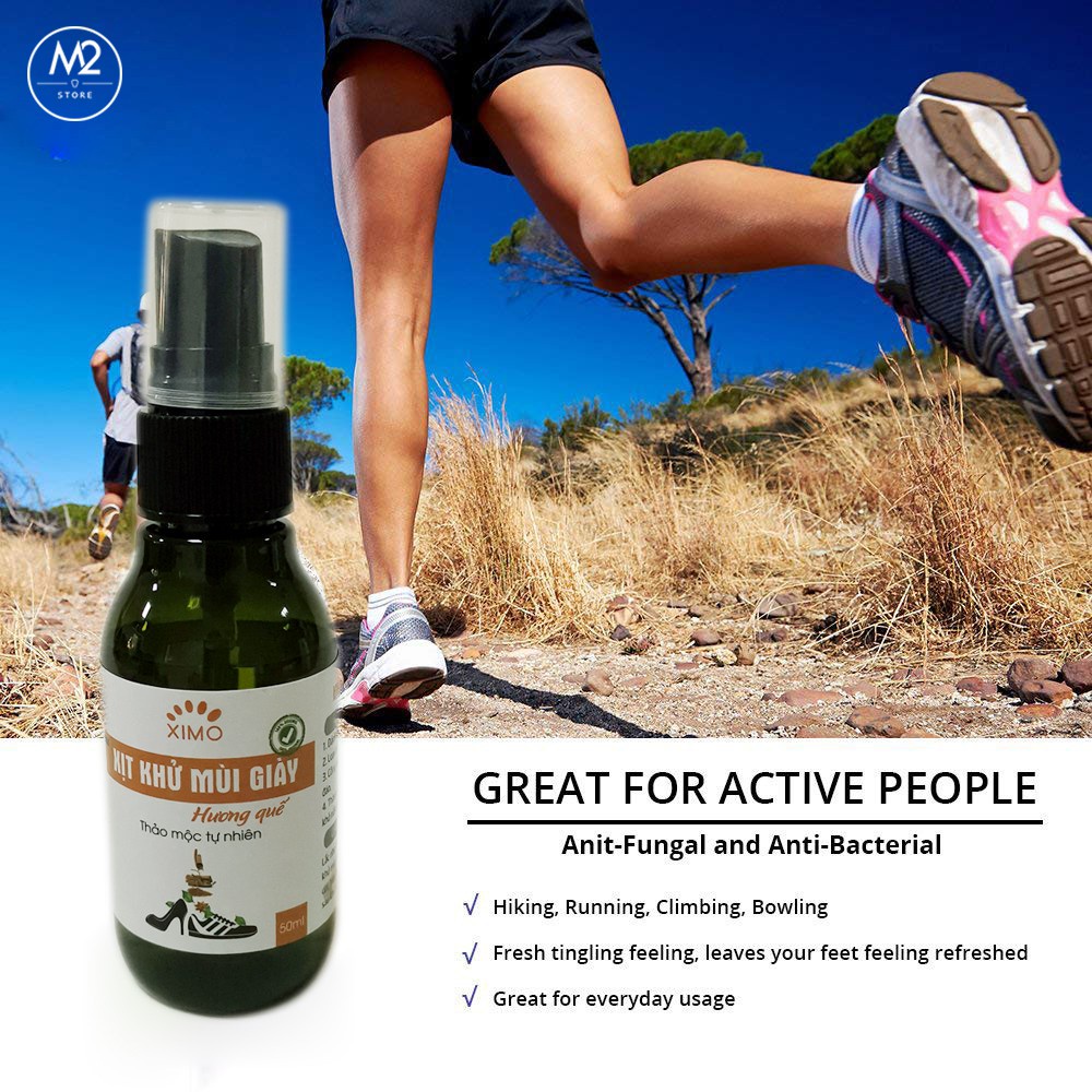 Xịt khử mùi giày Hương Quế, Hương Chanh, Xả XIMO mùi dịu nhẹ đánh tan mùi hôi chân, giày và mũ bảo hiểm