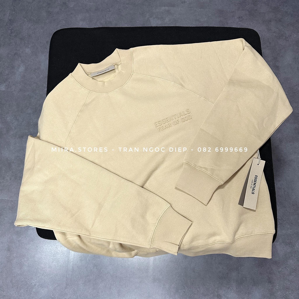 SWEATER ESSENTIALS SS23 - Áo nỉ - áo sweater swt nỉ lót bông trước ngực đáp nổi chữ ESSENTIALS - Fear Of God ss23