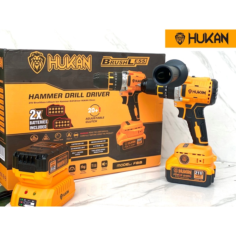Bộ máy khoan pin 13mm Hukan F88 (Bộ)