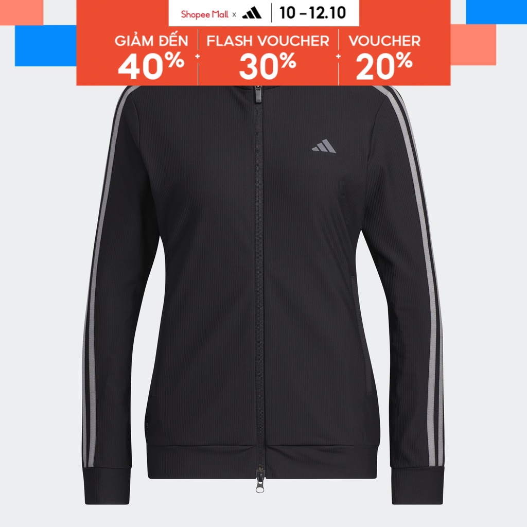 adidas Đánh gôn Áo Khoác 3 Sọc Nữ Đen HS9006