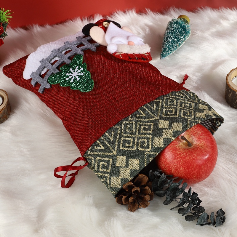 Túi Dây Rút Đựng Kẹo Giáng Sinh Năm Mới