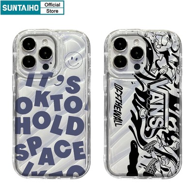 Suntaiho ốp lưng iphone Ốp Điện Thoại tpu Mềm Chống Sốc In Chữ Tiếng Anh Cho iphone 15 14 12 13 11 pro max ip 7 8 plus x xs xr xs max