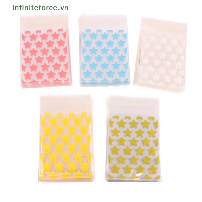 Set 100 Túi Đựng Kẹo Bằng Nhựa Trong Suốt Tự Dính Trang Trí Tiệc Cưới