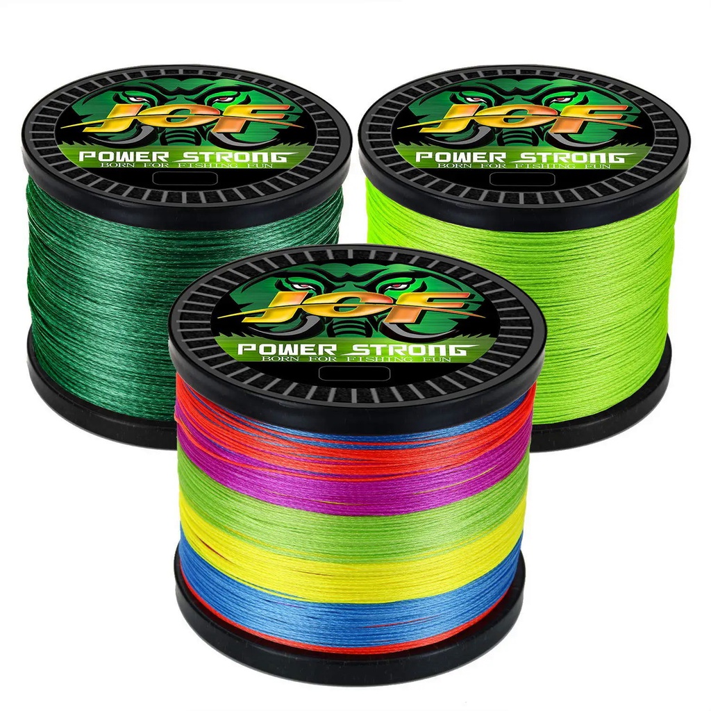 Jof new x12 x9 x4 Cuộn Dây Câu Cá Bện 12 Sợi pe 300m 500m Siêu Chắc Chắn