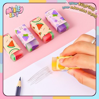 Gôm bút chì dễ thương hình trái cây Cục tẩy bút chì màu sắc cute tẩy xoá nhanh chóng và sạch -MINKEY