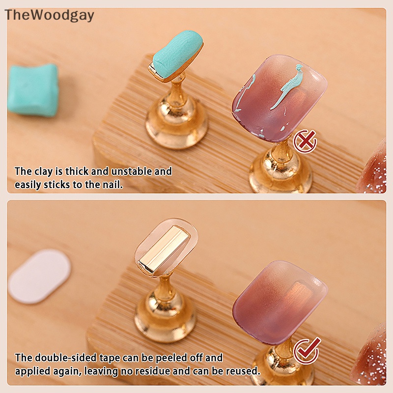 Bộ 100 Băng Keo Hai Mặt Trong Suốt Dùng Trưng Bày Móng Tay Giả