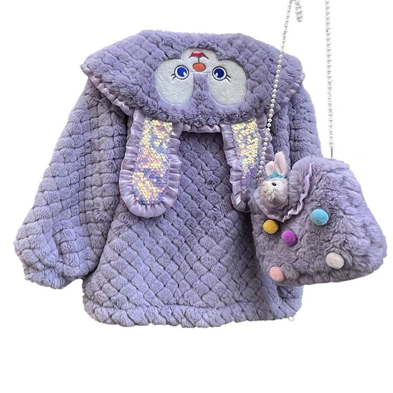 Momo Áo Khoác Len Lông Cừu Dày Dặn Thời Trang Thu Đông Phong Cách Hàn Quốc Cho Bé Gái