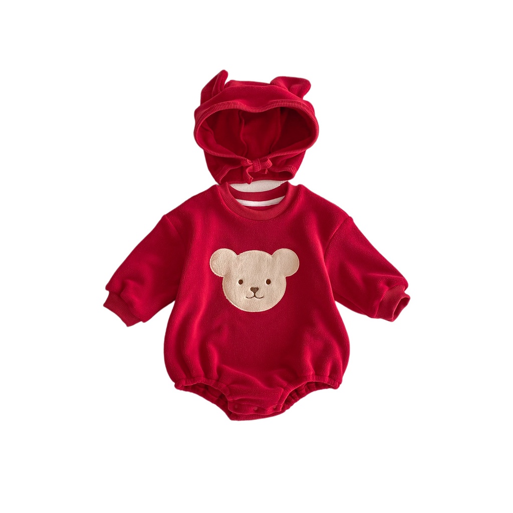 Bộ Đồ Liền Thân Hình Gấu Hoạt Hình Đáng Yêu Cho Bé 0-24 Tháng Tuổi