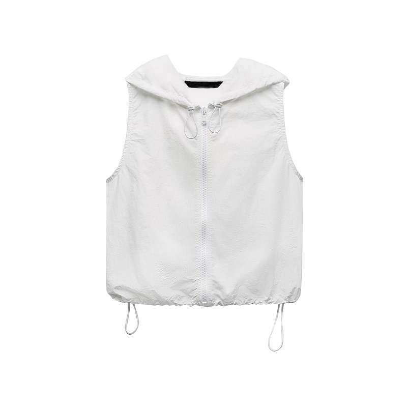 Zara Set Áo Khoác Không Tay Có Mũ + Chân Váy Lưng Cao Thời Trang Dành Cho Nữ8421213 8416213