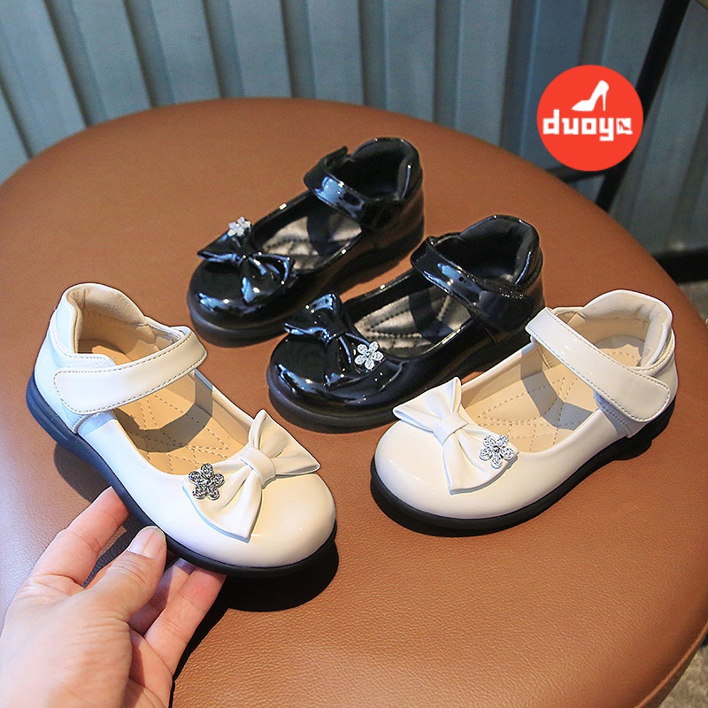 Duoya Giày Da Mềm Đế Mềm Phong Cách Anh Quốc Cho Bé Gái Mùa Xuân Thu Miễn Phí Vận Chuyển