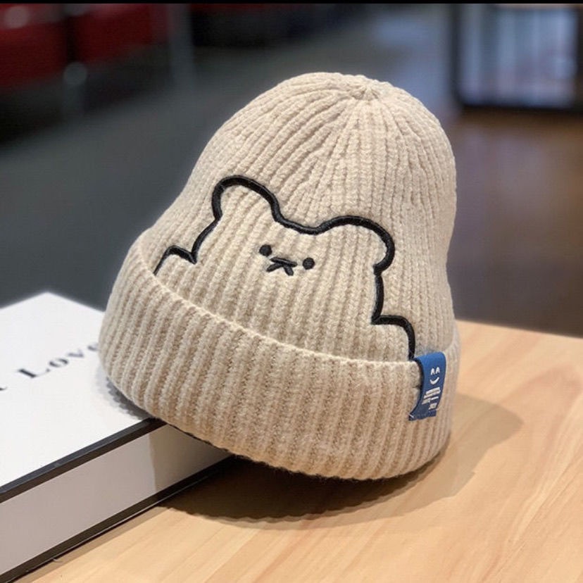 Mũ Len Giữ Ấm Mùa Đông In Họa Tiết Hoạt Hình Dễ Thương Cho Mẹ Và Bé