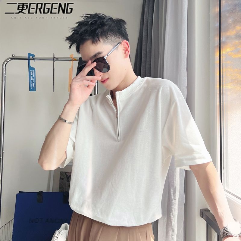 Áo Thun polo Dáng Ôm Màu Sắc Đơn Giản Cho Nam