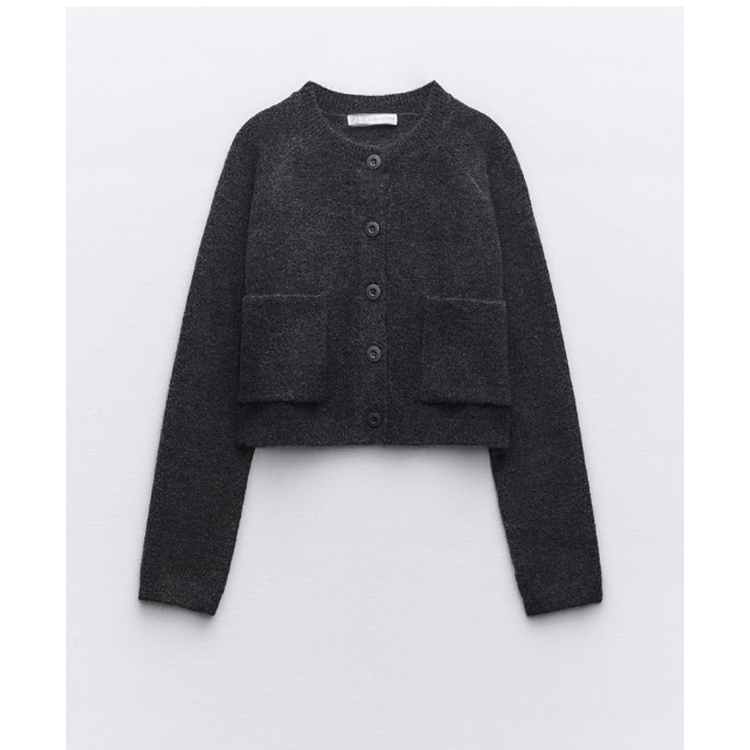 Áo Khoác Dệt Kim Tay Dài Cổ Tròn Thời Trang zara 235536153
