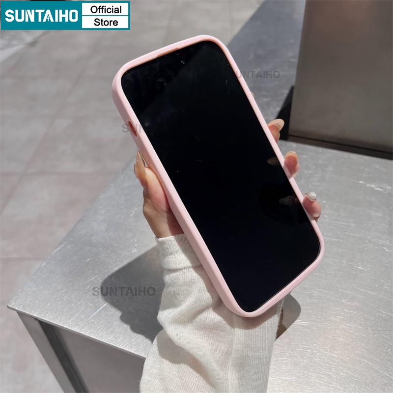 Suntaiho ốp lưng iphone đẹp màu hồng Ốp Điện Thoại silicone Mềm Nhám Màu Trơn Chống Sốc Cho iphone 15 14 12 13 11 pro max ip 7 8 plus iphon x xs xr xs max