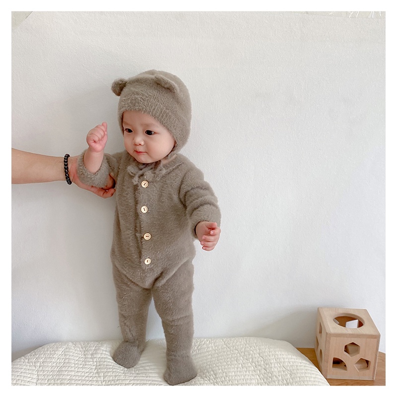 Bộ Áo Liền Quần In Hình Gấu Dễ Thương Thời Trang Mùa Thu 2023In Cho Bé Gái